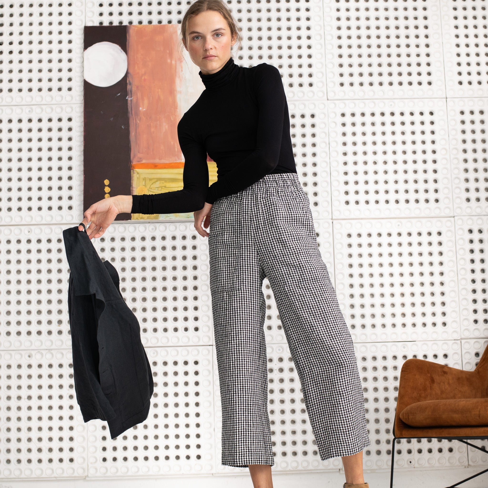 R: PUGLIA linen pants (Size: XS; Color: Oat Milk) - notperfectlinen