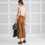 R: PUGLIA linen pants (Size: XS; Color: Oat Milk) - notperfectlinen