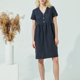 SYMI V-neck linen dress (SS24)