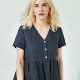 SYMI V-neck linen dress (SS24)