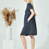 SYMI V-neck linen dress (SS24)