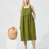 PARK trapeze neckline linen dress (SS24)