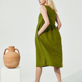 PARK trapeze neckline linen dress (SS24)