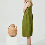 PARK trapeze neckline linen dress (SS24)