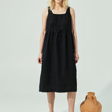 PARK trapeze neckline linen dress (SS24)