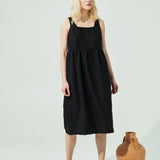 PARK trapeze neckline linen dress (SS24)