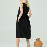 PARK trapeze neckline linen dress (SS24)