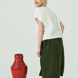 MARSEILLE linen front snap skirt (SS24)