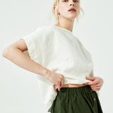 MARSEILLE linen front snap skirt (SS24)