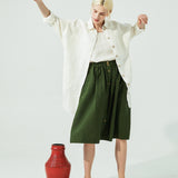 MARSEILLE linen front snap skirt (SS24)