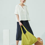 Linen Tote Bag in Lime (SS24)