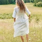 R: RONDA button down linen dress (Size: S/M; Color: Sage Blossom)