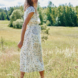 REINE waisted linen dress