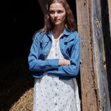 R: CHORA maxi button-down linen dress (Color: Natural/Grey Stripes; Size: S)
