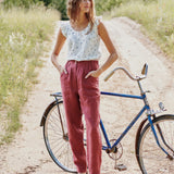 DOOLIN high-waisted linen pants