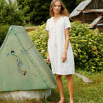 SYMI V-neck linen dress - notPERFECTLINEN