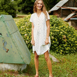 SYMI V-neck linen dress - notPERFECTLINEN