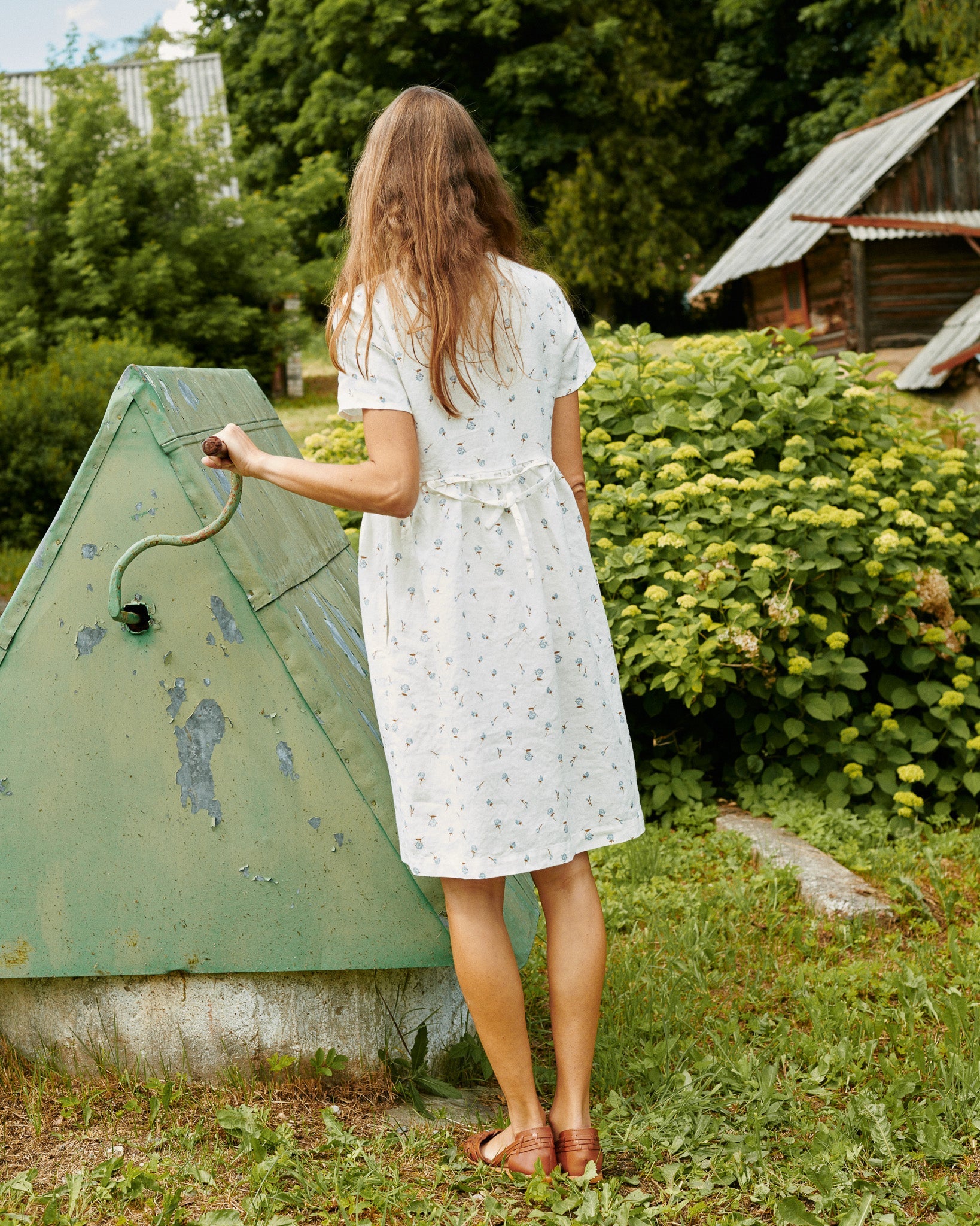 SYMI V-neck linen dress - notPERFECTLINEN