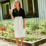 MARFA faux-wrap linen skirt