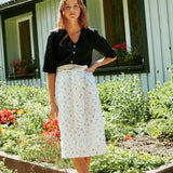 MARFA faux-wrap linen skirt