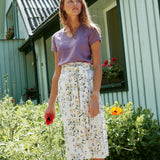 MARFA faux-wrap linen skirt