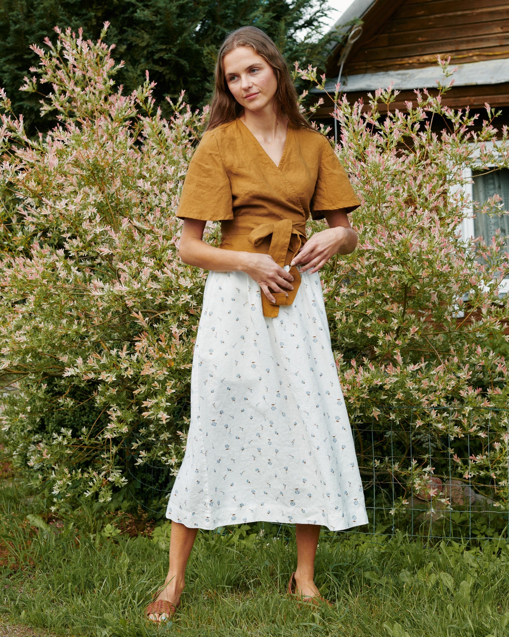 SION gathered linen skirt - notPERFECTLINEN