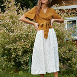 SION gathered linen skirt