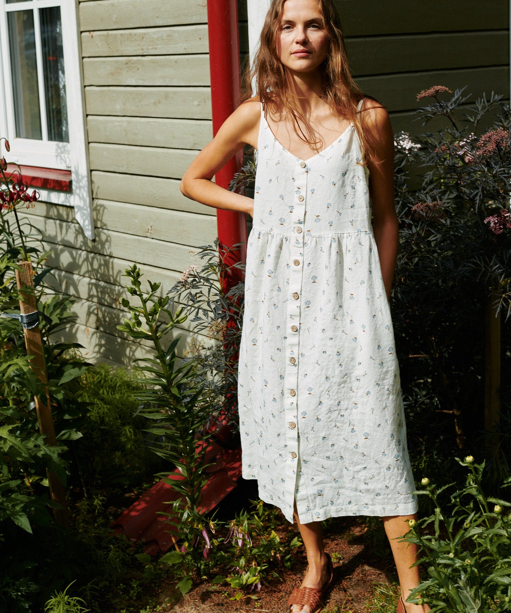 SARAH button down slip linen dress - notPERFECTLINEN