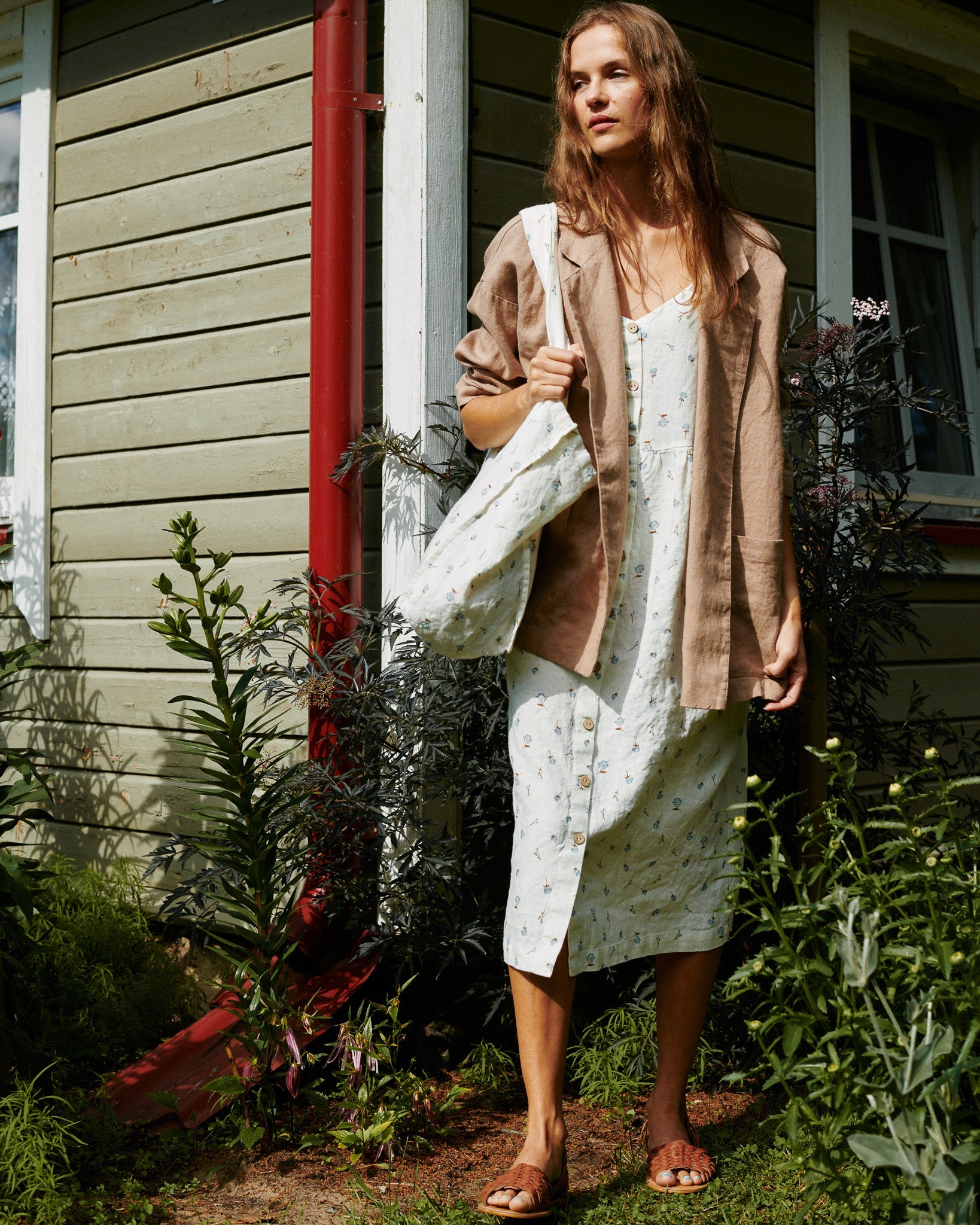 SARAH button down slip linen dress - notPERFECTLINEN