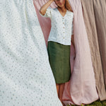 ISLA elbow sleeve top linen - notperfectlinen