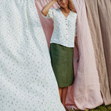 ISLA elbow sleeve top linen - notperfectlinen