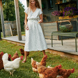 R: REINE waisted linen dress (Size: M/L; Color: Admiral Blue)