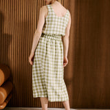 SION gathered linen skirt