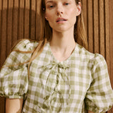 ROSEMARY bow tie linen dress
