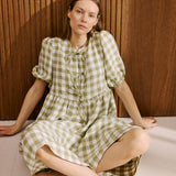 ROSEMARY bow tie linen dress