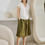 R: MALTA boxy linen top (Size: S; Color: Light Deepest Black)
