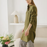 FRENCH BOYFRIEND linen Shirt-Dress