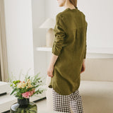 FRENCH BOYFRIEND linen Shirt-Dress