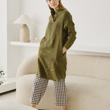 FRENCH BOYFRIEND linen Shirt-Dress