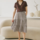 LUCA V-neck fitted linen top