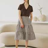 MAGNOLIA tiered linen skirt