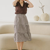 LUCA V-neck fitted linen top