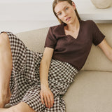 MAGNOLIA tiered linen skirt