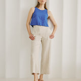 R: SARAH Pants (Size: XS; Color: Natural/White Gingham)
