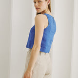 BAY cropped linen top