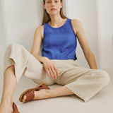 SARAH fit and flare linen pants
