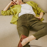 R: COPENHAGEN throw-on linen jacket (Color: Loden Green; Size: XL)