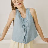 MIJAS bow tie linen blouse