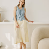 SION gathered linen skirt