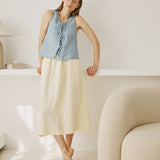 SION gathered linen skirt